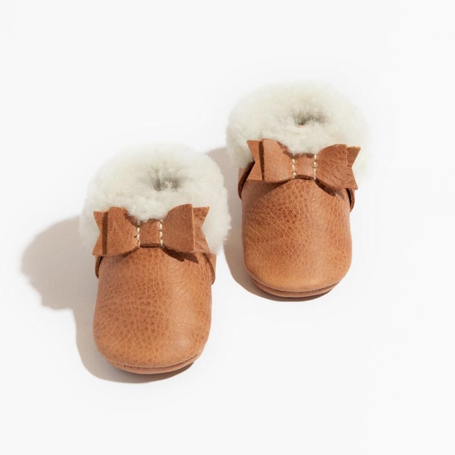 Baby Soft Sole Shearling | Zion Shearling Bow Baby Shoe