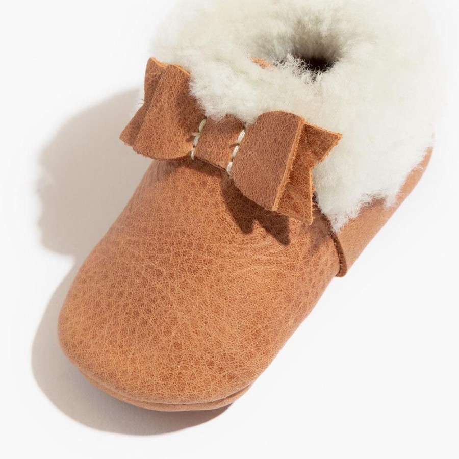 Baby Soft Sole Shearling | Zion Shearling Bow Baby Shoe