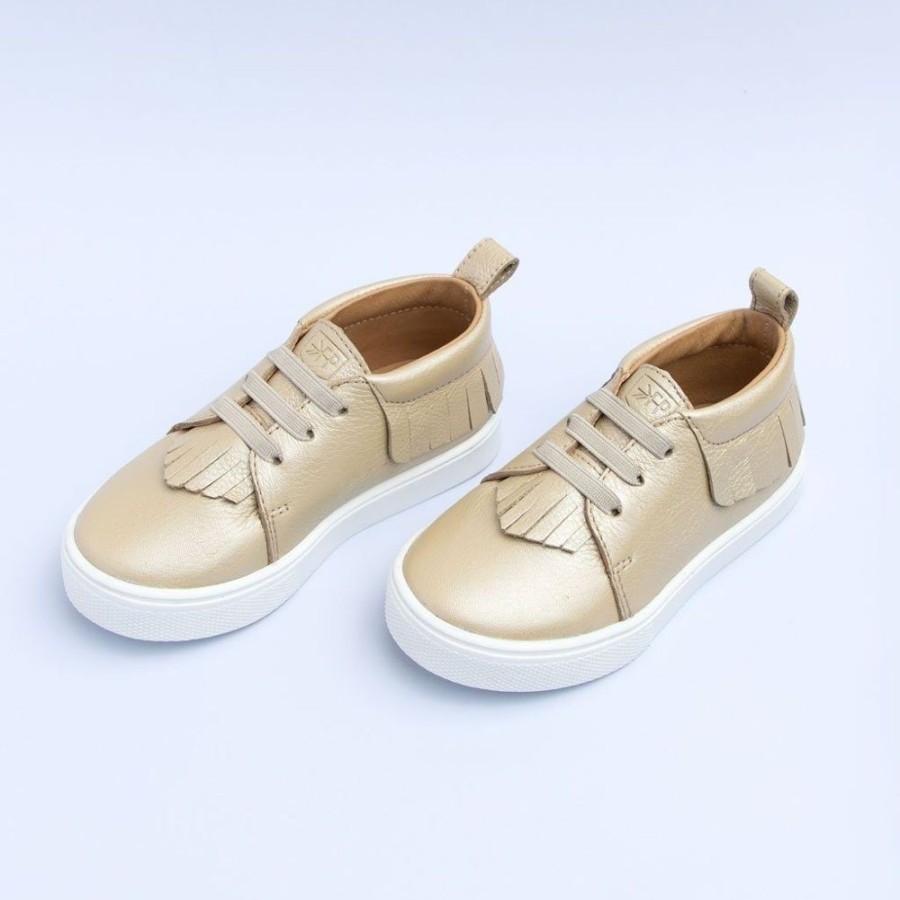 Kids Kids Sneaker Sneakers | Platinum Gold Kids Sneaker Mocc | Stylish Leather Kids Shoes