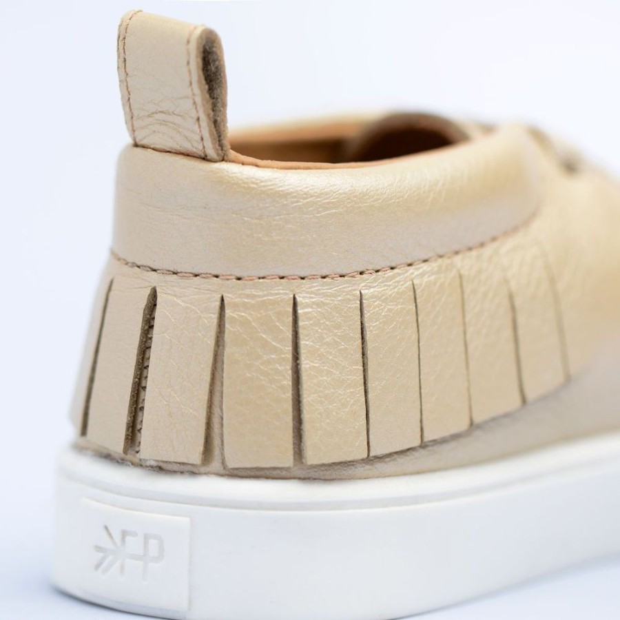 Kids Kids Sneaker Sneakers | Platinum Gold Kids Sneaker Mocc | Stylish Leather Kids Shoes