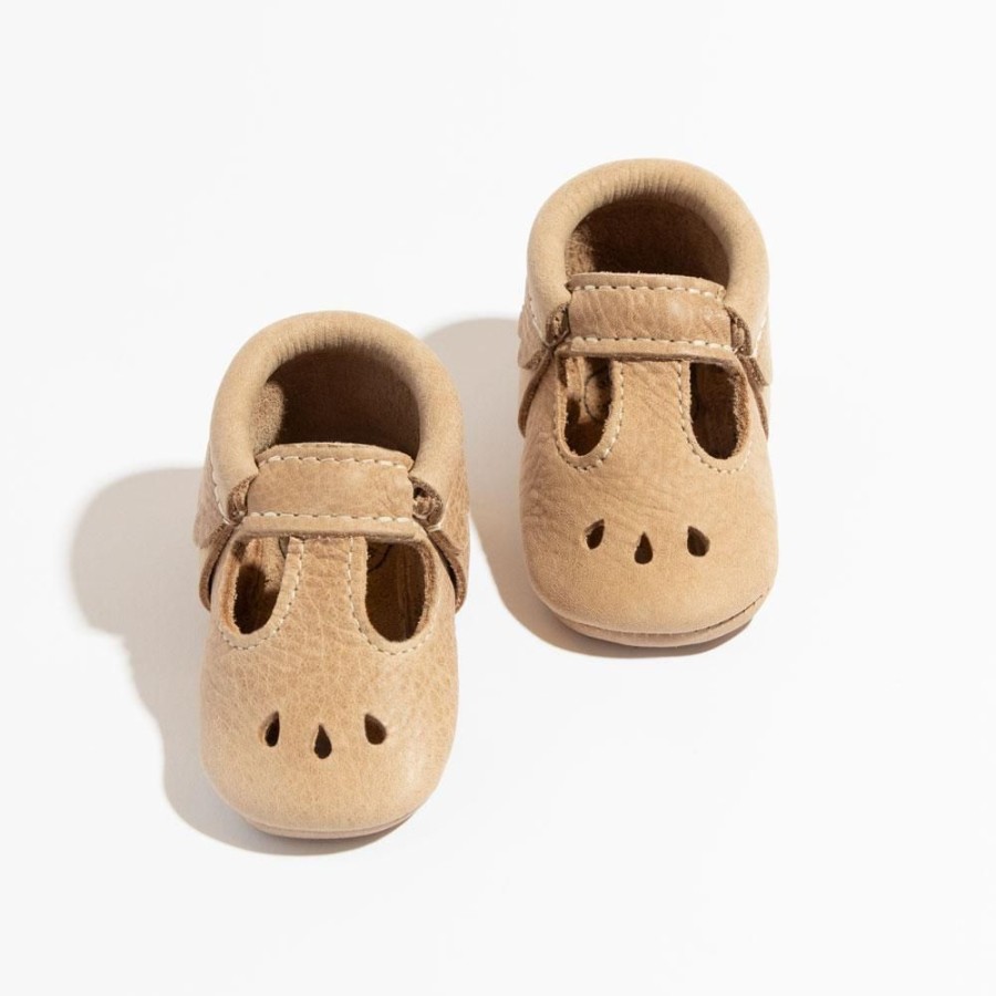 Baby Soft Sole Mary Jane | Weathered Brown Mary Jane Baby Moccs | Leather Baby Shoes