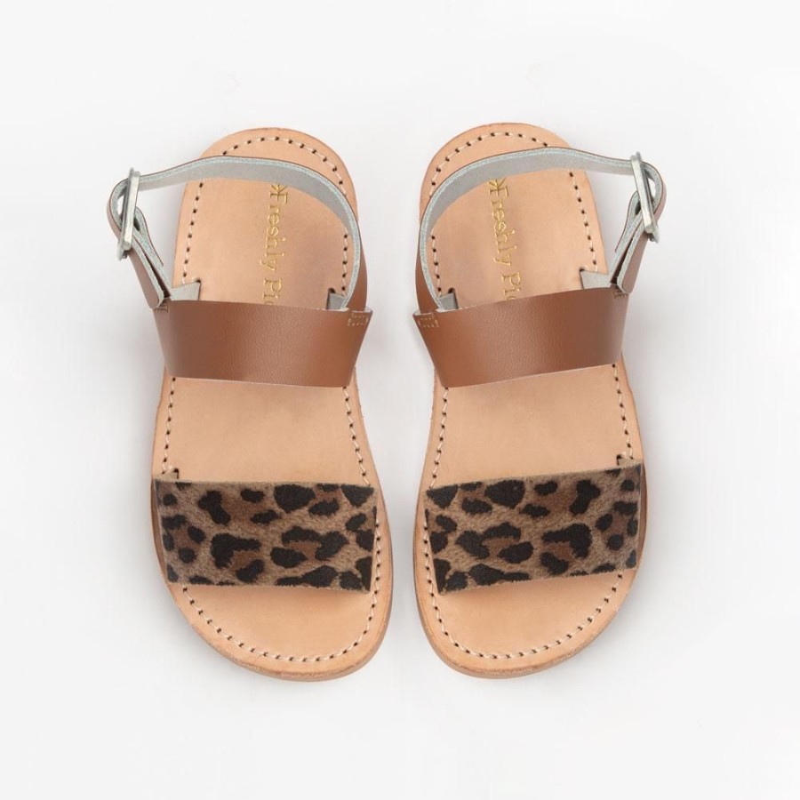 Kids Kids Sandal Sandals | Cognac With Leopard Sanibel Sandal