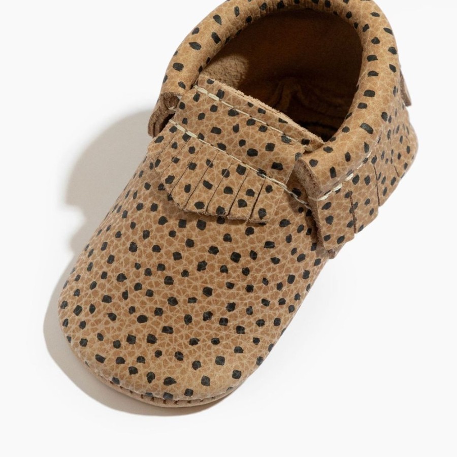 Baby Soft Sole Moccasin | Almond Speckles Moccasins For Babies | Leather Baby Shoes