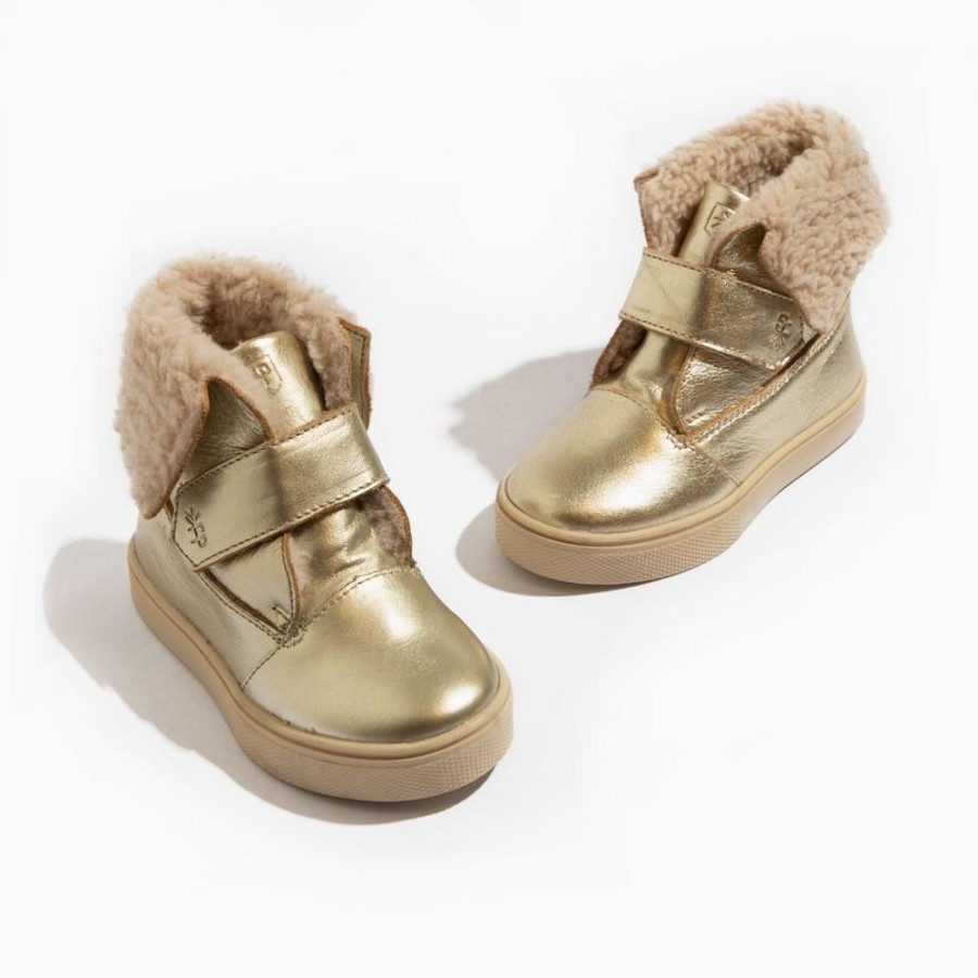 Kids Kids Sneaker Boots | Platinum Gold Kids Sherpa Boot | Fur Winter Boots For Toddlers