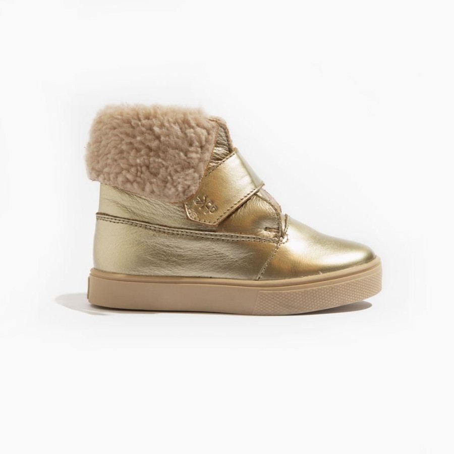 Kids Kids Sneaker Boots | Platinum Gold Kids Sherpa Boot | Fur Winter Boots For Toddlers