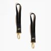 Bags Bag Accessory Stroller Clips | Ebony Classic Stroller Clips | Black Vegan Leather Stroller Hooks