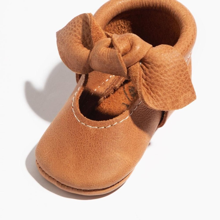 Baby Soft Sole Knotted Bow | Zion Knotted Bow Moccasins | Genuine Leather Baby Moccasins