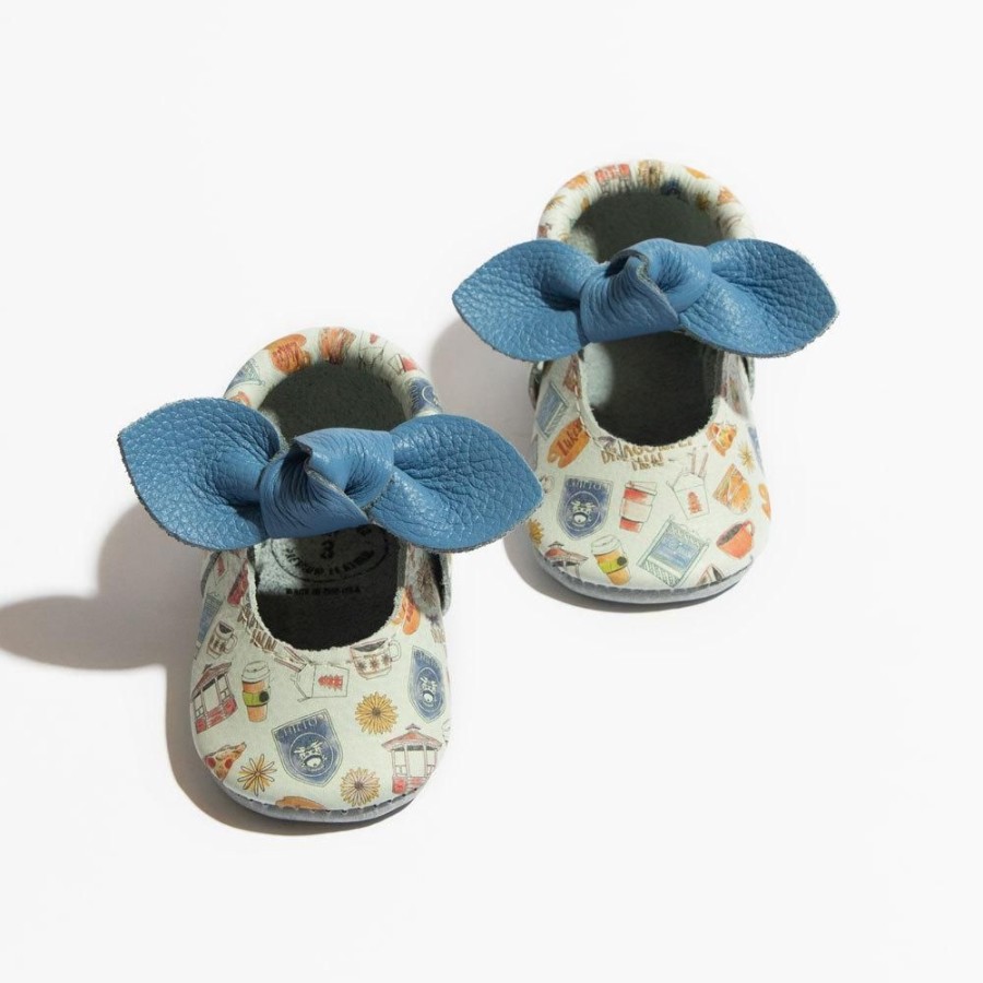 Baby Soft Sole Knotted Bow | Gilmore Girls Knotted Bow Mocc | Leather Baby Moccasin Shoes