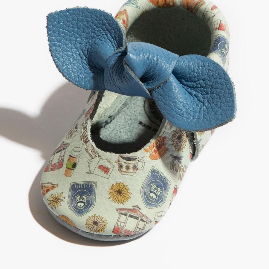 Baby Soft Sole Knotted Bow | Gilmore Girls Knotted Bow Mocc | Leather Baby Moccasin Shoes