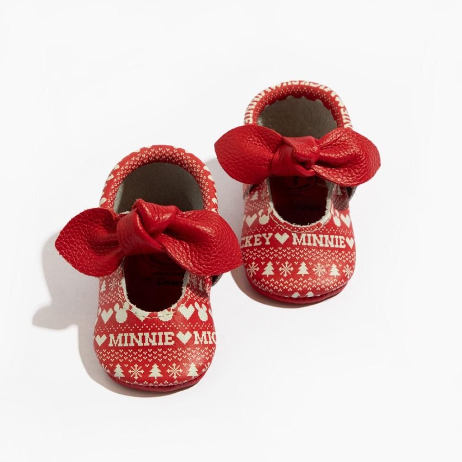 Baby Soft Sole Knotted Bow | Sweater Weather Mickey Knotted Bow Baby Shoe