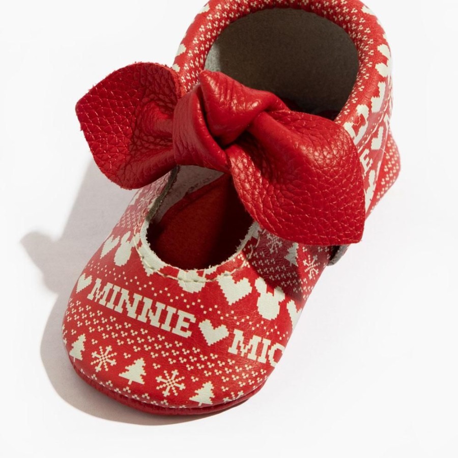 Baby Soft Sole Knotted Bow | Sweater Weather Mickey Knotted Bow Baby Shoe