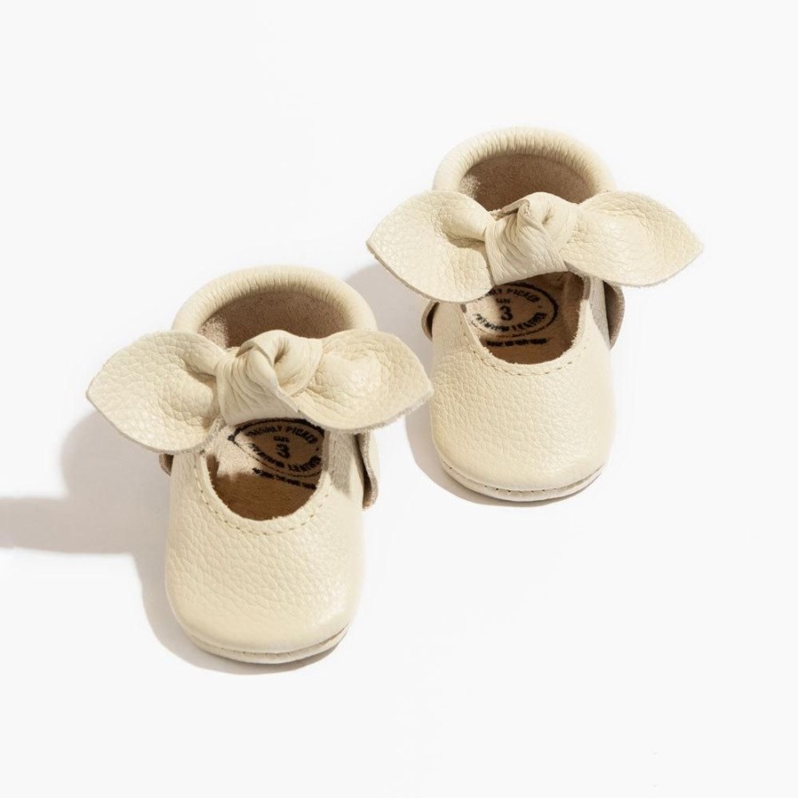 Baby Soft Sole Knotted Bow | Birch Knotted Bow Baby Shoe