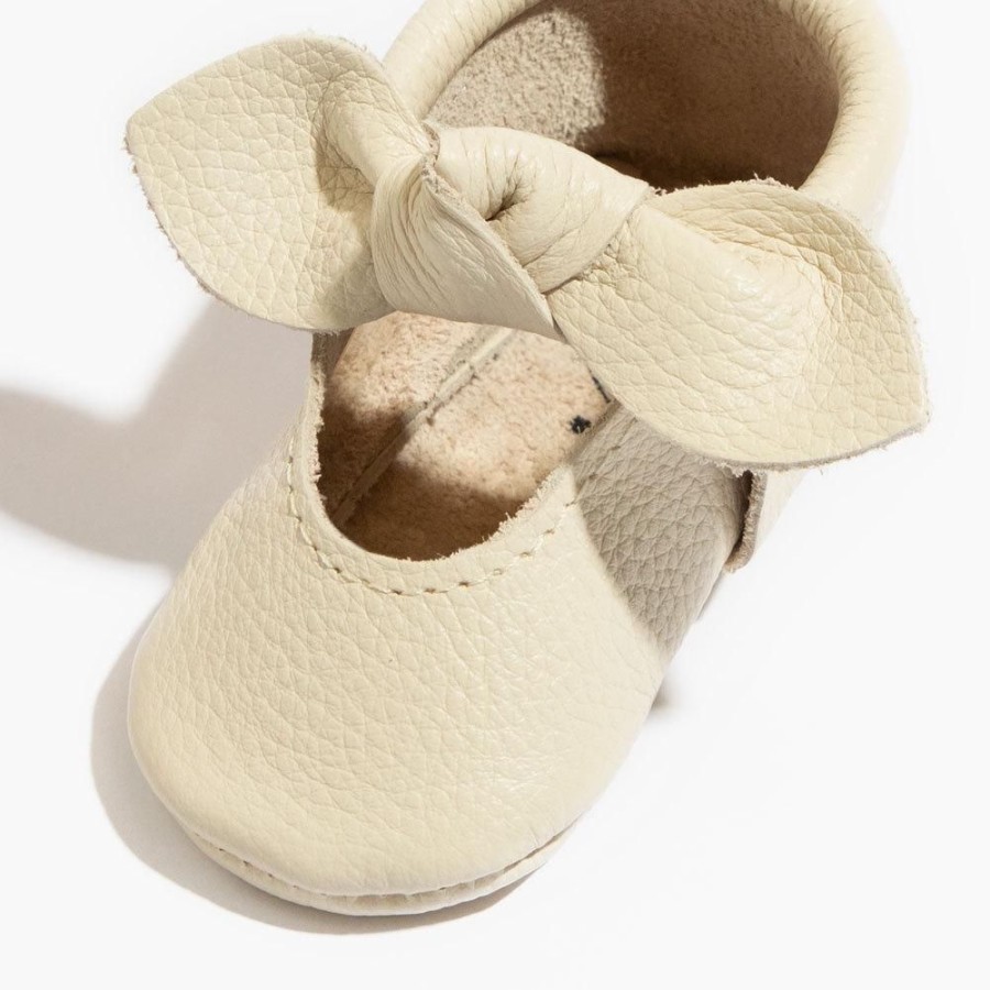 Baby Soft Sole Knotted Bow | Birch Knotted Bow Baby Shoe