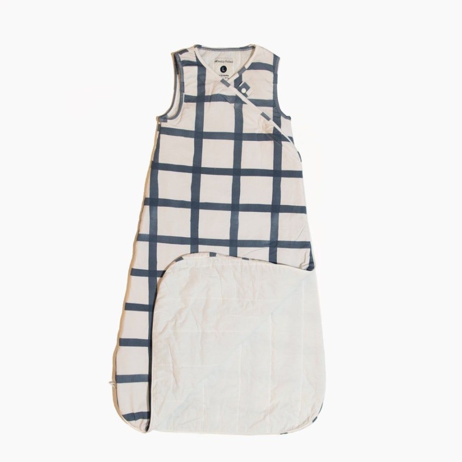 Baby Sleep Swaddles | Indigo Windowpane Blanket Sleeper