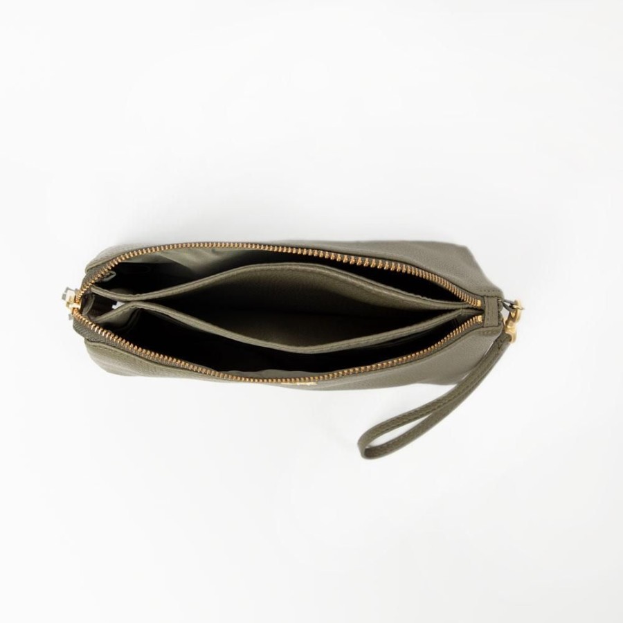 Bags Bag Accessory Zip Pouches | Sage Green Classic Zip Pouch | Designer Wristlet Pouch Bag