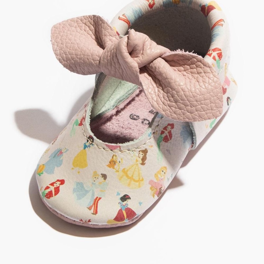 Baby Soft Sole Knotted Bow | Disney Princesses Knotted Bow Moccasins | Princess Baby Shoes