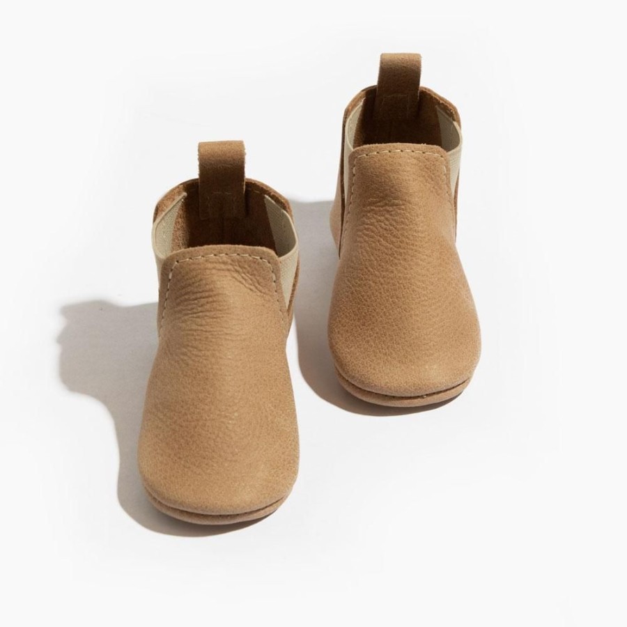 Baby Soft Sole Chelsea Boot | Weathered Brown Baby Chelsea Boots | Leather Baby Moccasins