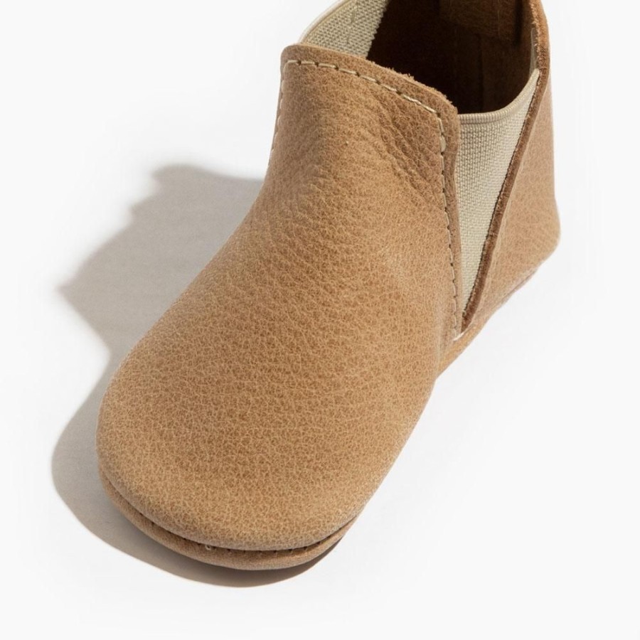 Baby Soft Sole Chelsea Boot | Weathered Brown Baby Chelsea Boots | Leather Baby Moccasins