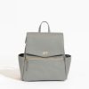 Bags Diaper Bag Mini Backpacks | Stone Mini Classic Bag Ii | Grey Vegan Leather Diaper Bag