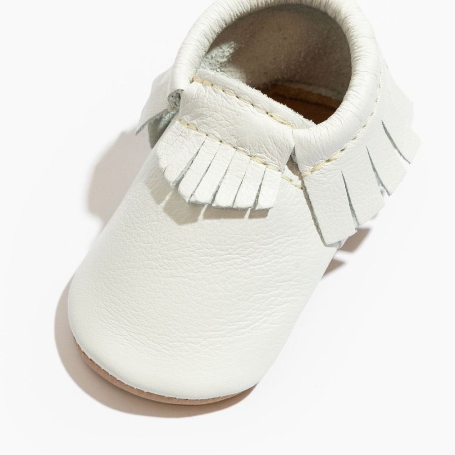 Baby Soft Sole Moccasin | Toasted Bright White Moccasin Baby Shoe