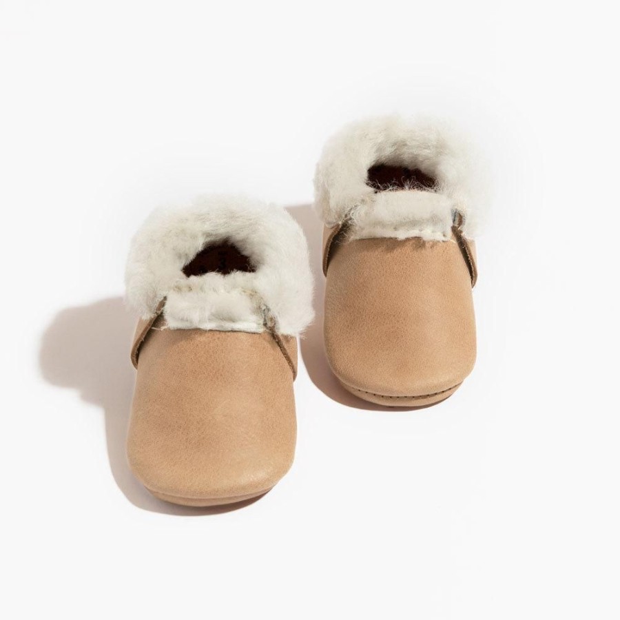 Baby Soft Sole Shearling | Weathered Brown Shearling Baby Shoe