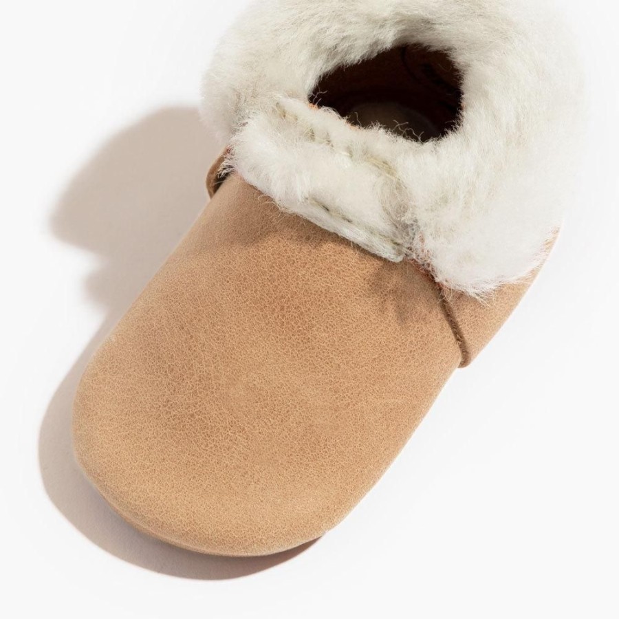 Baby Soft Sole Shearling | Weathered Brown Shearling Baby Shoe