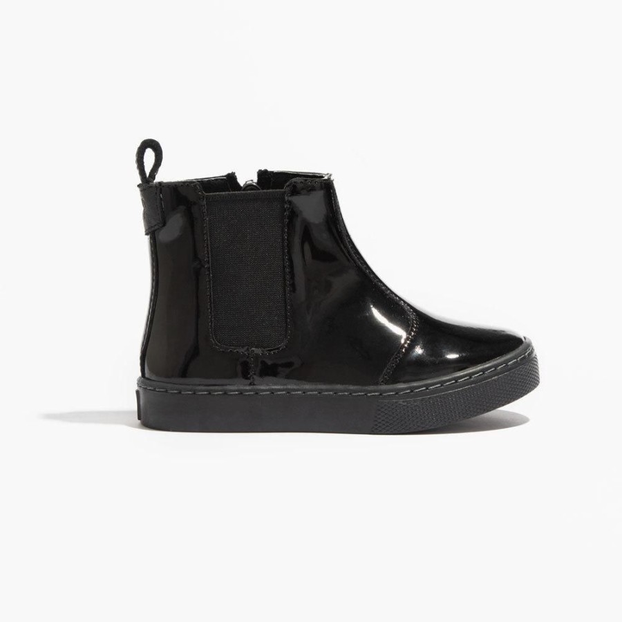 Kids Kids Sneaker Boots | Black Patent Chelsea Boot Sneaker