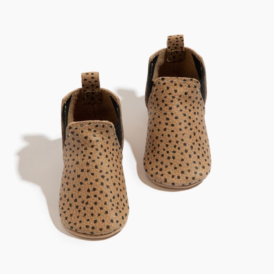 Baby Soft Sole Chelsea Boot | Almond Speckles Baby Chelsea Boots | Leather Baby Moccasins