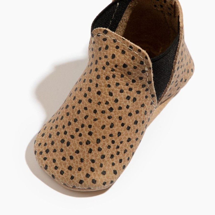 Baby Soft Sole Chelsea Boot | Almond Speckles Baby Chelsea Boots | Leather Baby Moccasins