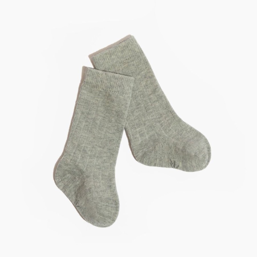 Baby Socks Socks | Heathered Gray Ribbed Tube Sock