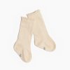 Baby Socks Socks | Ivory Scalloped Knee High Sock